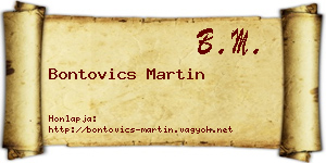 Bontovics Martin névjegykártya